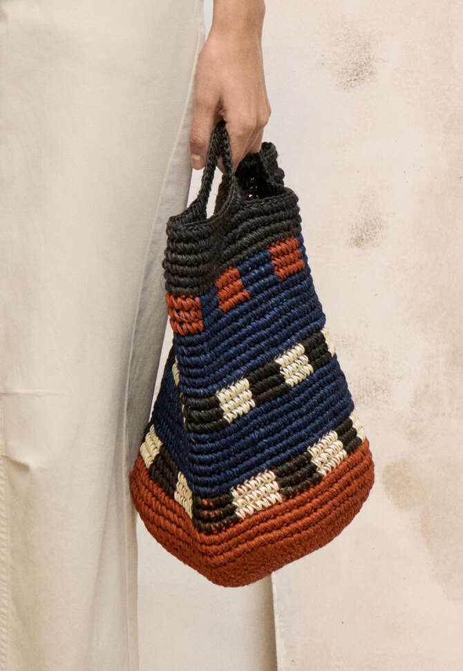Korbtasche, Navyblau/Rost, completeTheLook