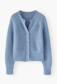 Durchgekn&ouml;pfter Cardigan, Himmelblau, webstill