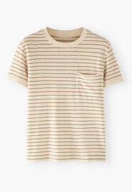 Gestreiftes T-Shirt, Elfenbein/Salbei, webstill