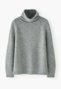 High-neck raglan sweater, Soft denim, webstill