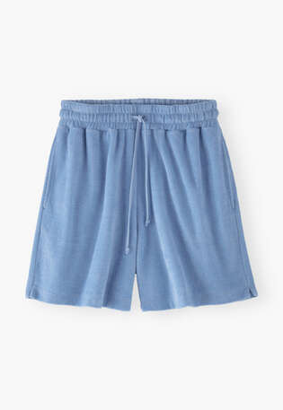 Shorts aus Frottee, Kornblume, webstill