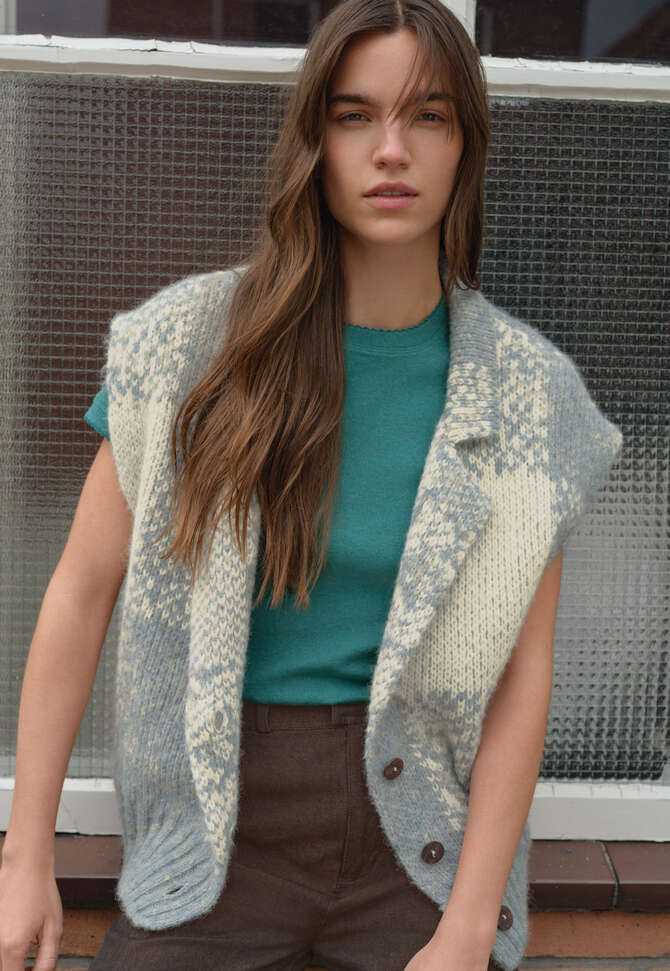 &Auml;rmellose Karojacke, Blau/Stein, completeTheLook