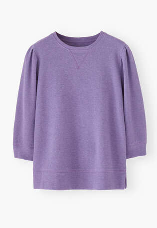 Pleat-sleeve sweatshirt, Periwinkle, webstill