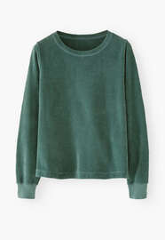 Velours-Oberteil, Jade, webstill