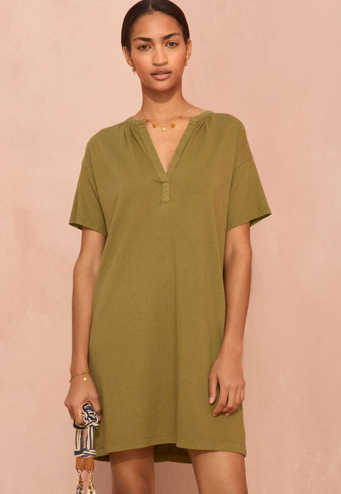 Kurzes Kleid, Bronzeoliv, completeTheLook