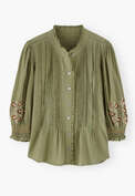 Pintuck blouse, Dusty apple, webstill