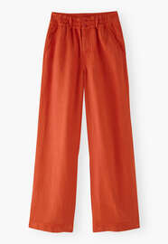 Hose mit weitem Bein, Zinnoberorange, webstill