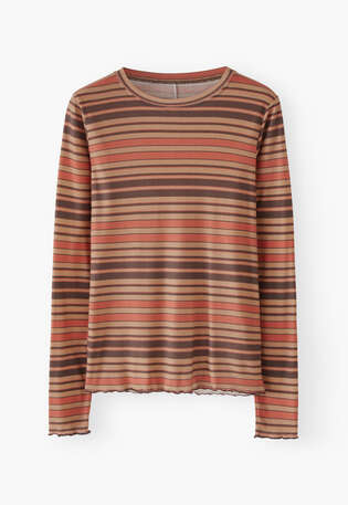 Striped jersey top, Cinnamon spice, webstill