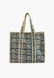 Bedruckte Stepptasche, Denim/Blau, webstill