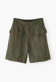 Safari-Shorts, Dunkles Moos, webstill