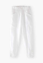 K&uuml;rzer geschnittene Hose, Wei&szlig;, webstill