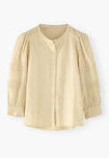 Schiffli blouse, Soft yellow, webstill