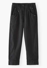 K&uuml;rzer geschnittene Hose, Schwarz, webstill