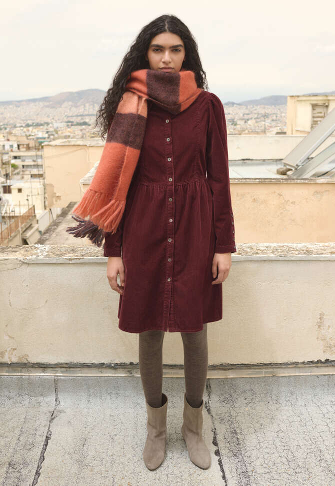 Durchgekn&ouml;pftes Kleid, Marone, completeTheLook