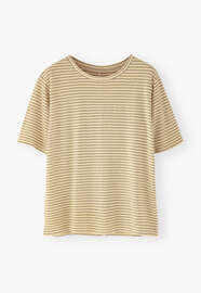 Gestreiftes T-Shirt, Warmes Steingrau, webstill