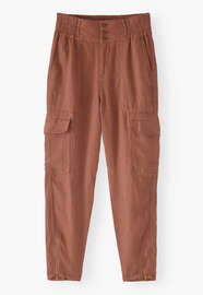 Cargohose, Rauchiges Rot, webstill