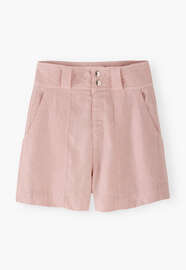 Kontraststoff-Shorts, Pastellrosa, webstill