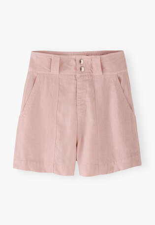 Kontraststoff-Shorts, Pastellrosa, webstill