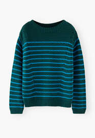 Streifenpullover, Petrol/Blau, webstill
