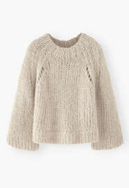 Handgestrickter Pullover, Naturstein, webstill