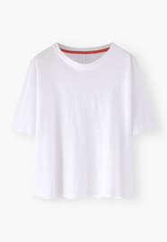 Kastiges T-Shirt, Wei&szlig;, webstill