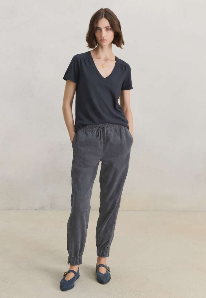 Oberteil mit V-Ausschnitt, Tiefes Indigo, completeTheLook