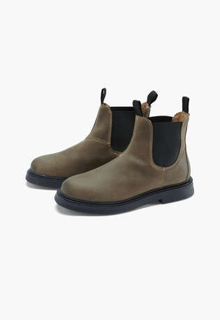 Robuste Chelsea Boots, Oliv, webstill