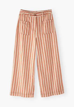 Streifenhose, Orange/Ecru, webstill