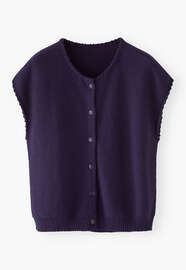 Pullover mit Knopfleiste, Tiefes Indigo, webstill