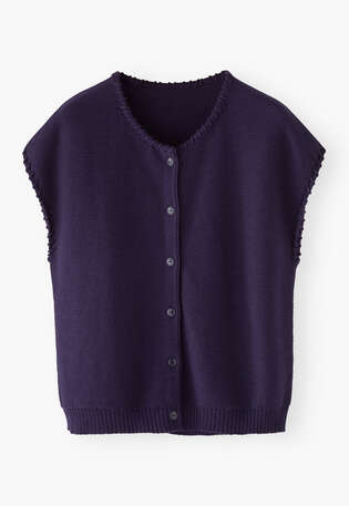 Pullover mit Knopfleiste, Tiefes Indigo, webstill