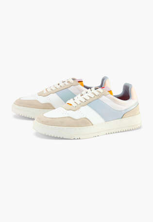 Sneaker, Wei&szlig;/Himmelblau, webstill