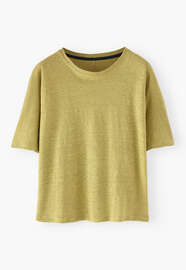Kastiges T-Shirt, Gelbe Limette, webstill