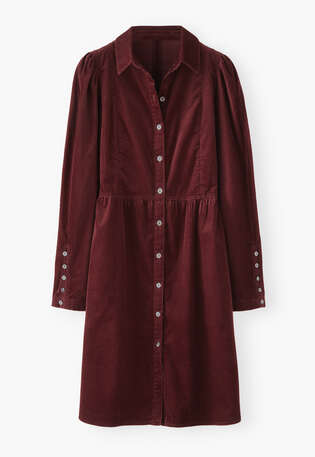Durchgekn&ouml;pftes Kleid, Marone, webstill