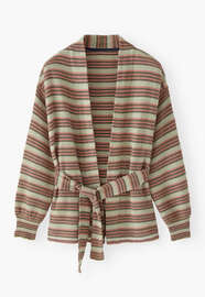 Gestreifter Cardigan, Oliv/Ros&eacute;, webstill