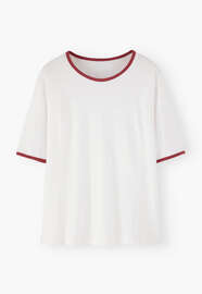 Jersey-T-Shirt, Wei&szlig;/Rubin, webstill