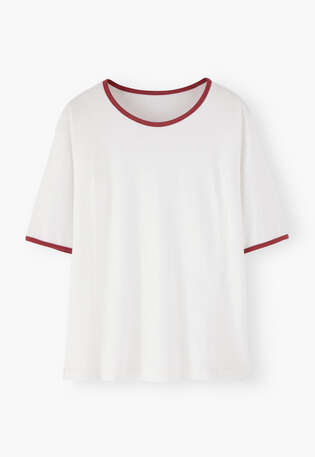 Jersey-T-Shirt, Wei&szlig;/Rubin, webstill