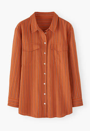 Gestreifte Bluse, Gebranntes Orange, webstill