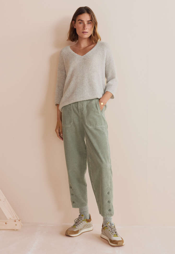 Pullover mit V-Ausschnitt, Hellgrau, completeTheLook