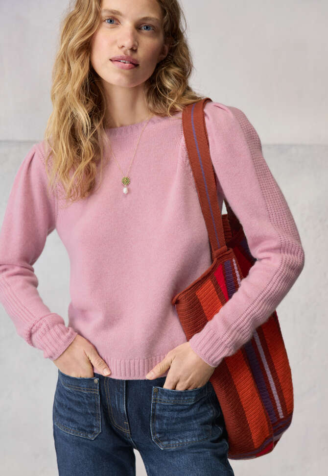 Pullover mit Puff&auml;rmeln, Pinkros&eacute;, completeTheLook