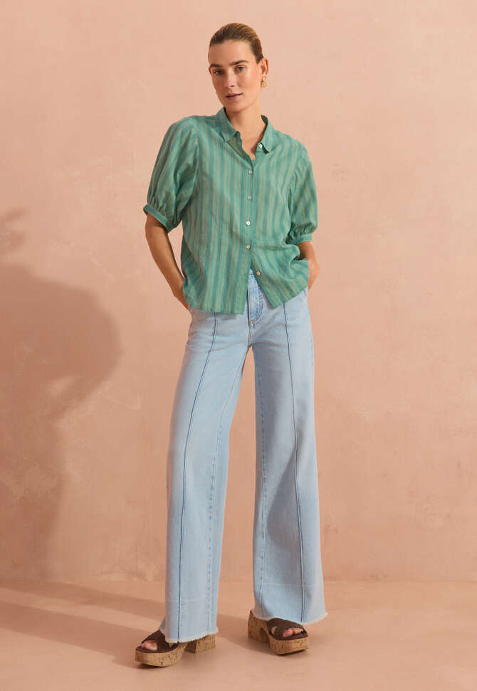 Gestreifte Bluse, Zartes Jade, completeTheLook
