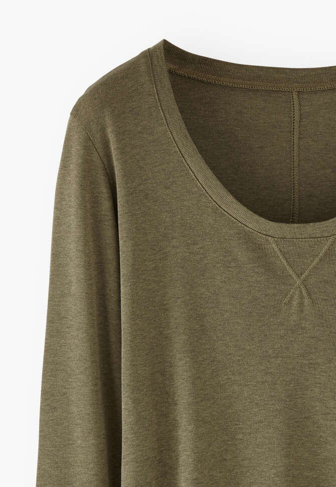 Top mit U-Ausschnitt, Moos, completeTheLook