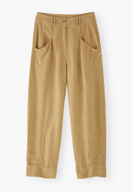 K&uuml;rzer geschnittene Hose, Bronze-Lohbraun, webstill