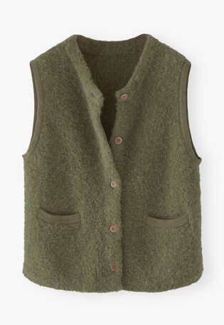 Knitted gilet, Moss, webstill