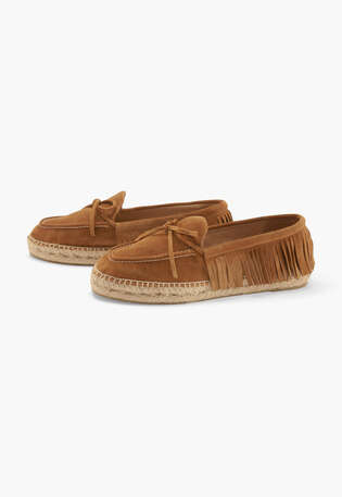 Loafer mit Fransen, Braun, webstill