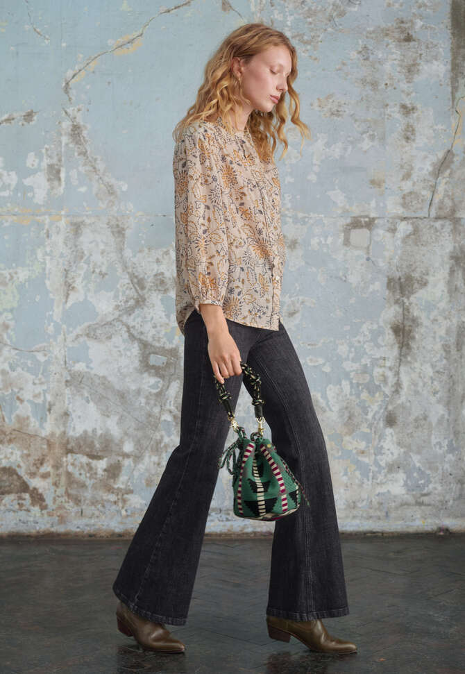 Bedrucktes Boyfriend-Hemd, Rouge/Denim, completeTheLook