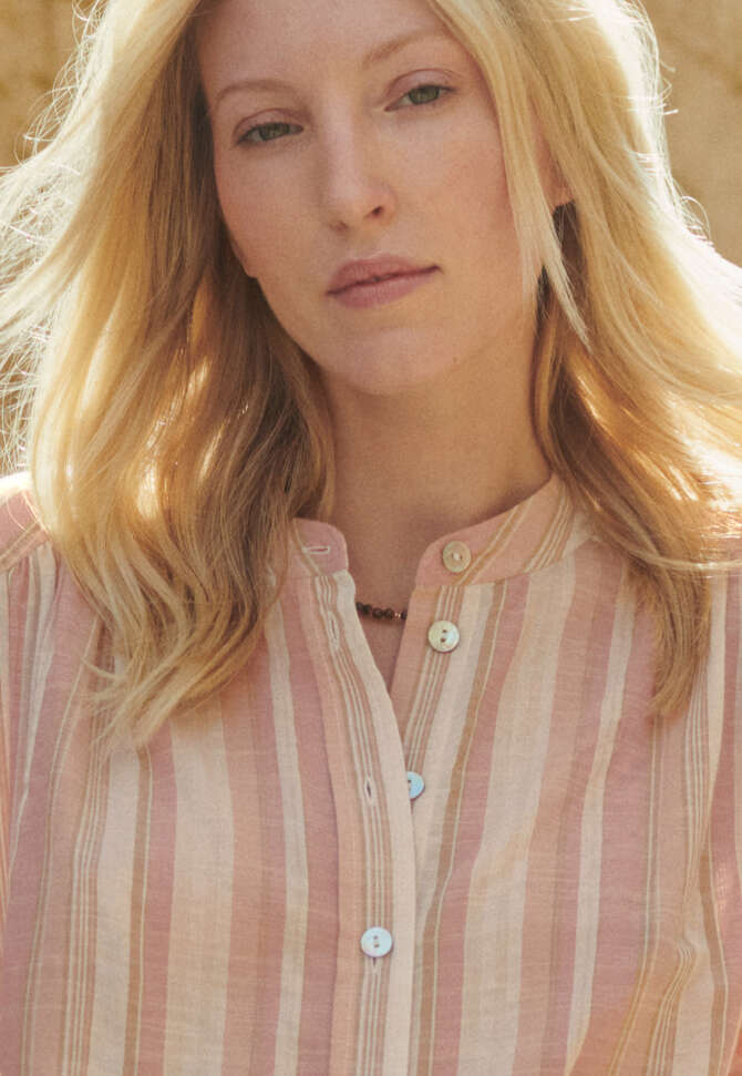 Gestreifte Bluse, Rosenpink, completeTheLook
