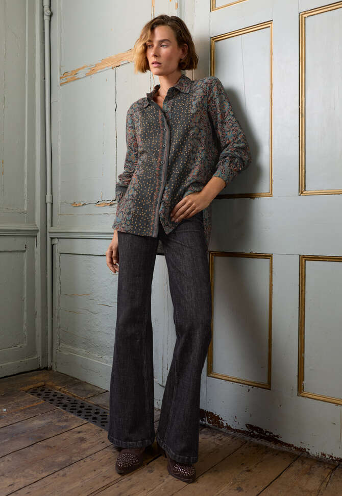 Printed blouse, Indigo coral, completeTheLook