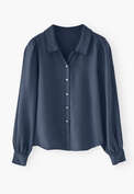 Stitch-detail blouse, Indigo, webstill