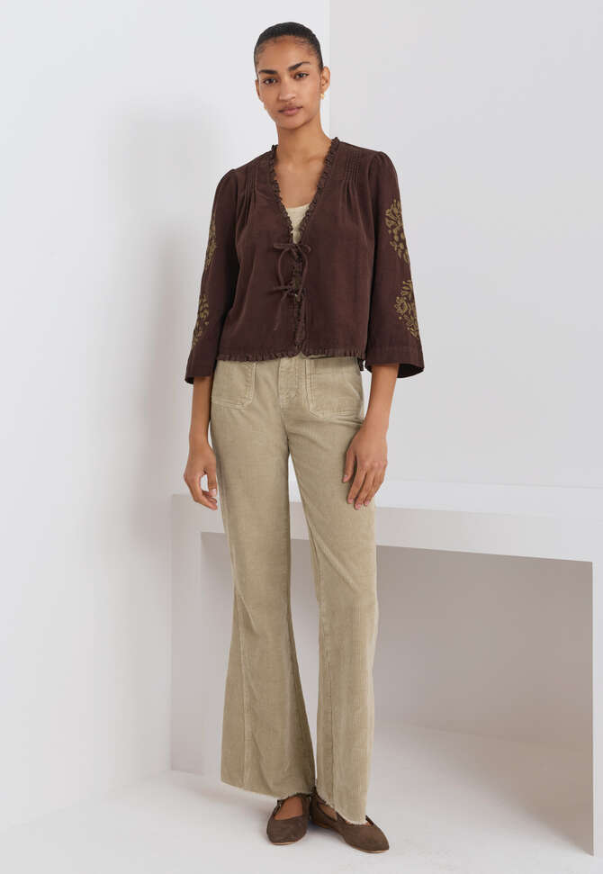 Cordhose mit geflochtenem Detail, Rehbraun, completeTheLook