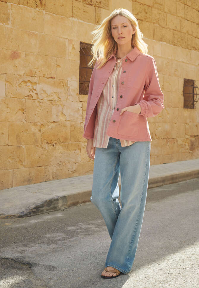 Mineralgef&auml;rbte Jacke, Pfirsichrosa, completeTheLook